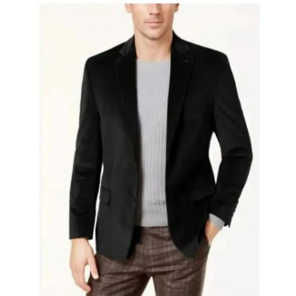 Ralph Lauren Black Classic 100% Wool Velvety Sport Blazer Coat 42R 1475